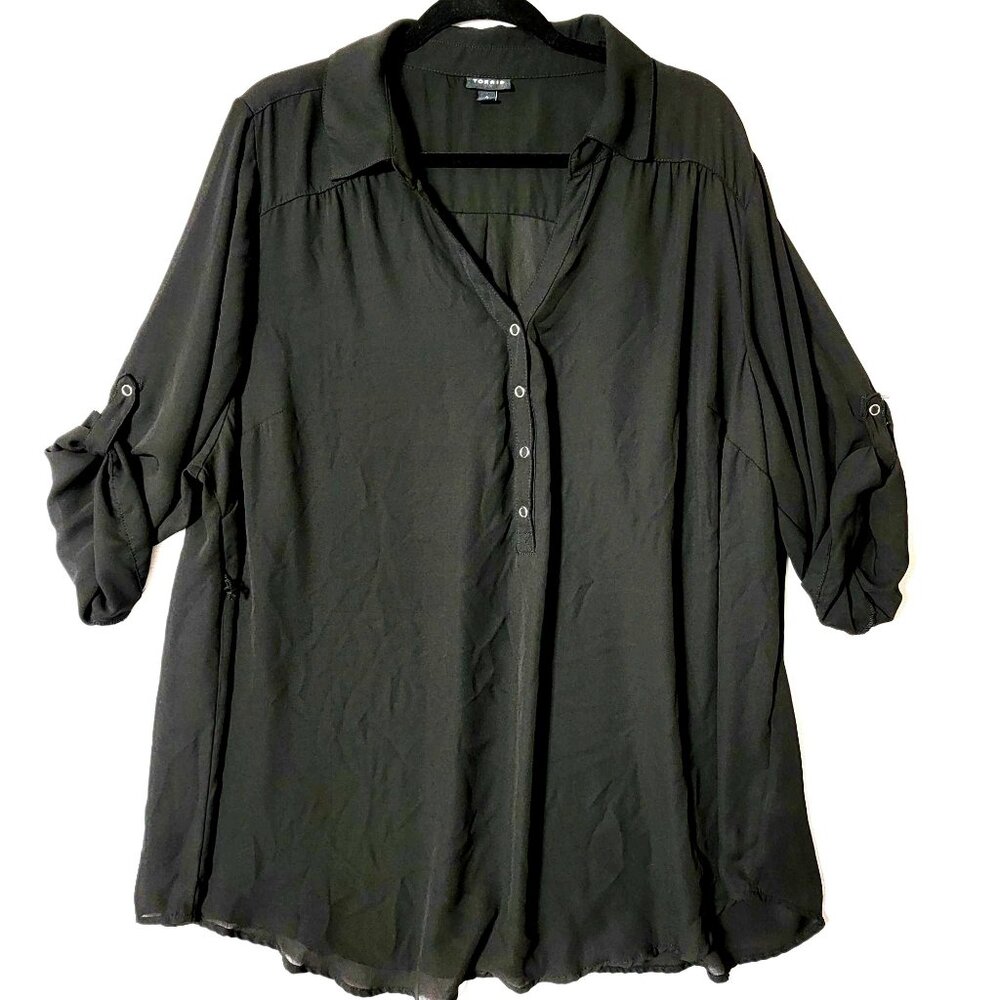 3X Torrid Black Button-Up Tunic